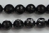 CBS557 15.5 inches 8mm faceted round AA grade black spinel beads