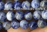 CBS600 15.5 inches 4mm round blue spot stone beads wholesale