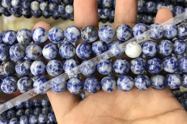 CBS604 15.5 inches 12mm round blue spot stone beads wholesale