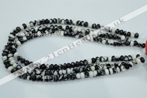 CBW111 15.5 inches 5*8mm rondelle black & white jasper beads