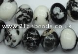 CBW115 15.5 inches 12*16mm rondelle black & white jasper beads