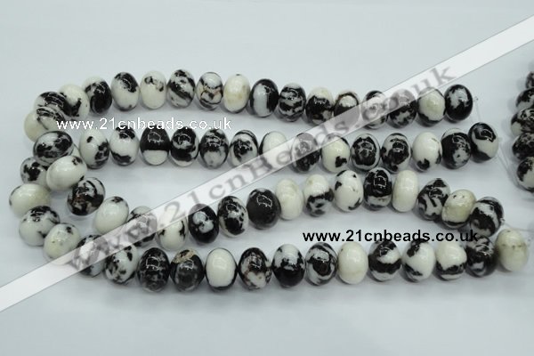 CBW115 15.5 inches 12*16mm rondelle black & white jasper beads