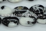 CBW125 15.5 inches 13*18mm oval black & white jasper beads