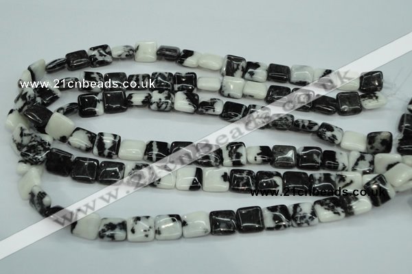 CBW133 15.5 inches 12*12mm square black & white jasper beads