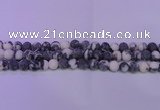 CBW150 15.5 inches 4mm round matte black & white jasper beads