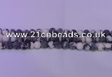 CBW151 15.5 inches 6mm round matte black & white jasper beads