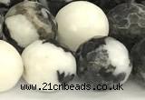 CBW182 15 inches 10mm faceted round black & white jasper beads