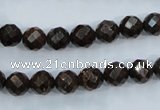 CBZ103 15.5 inches 6mm faceted round bronzite gemstone beads