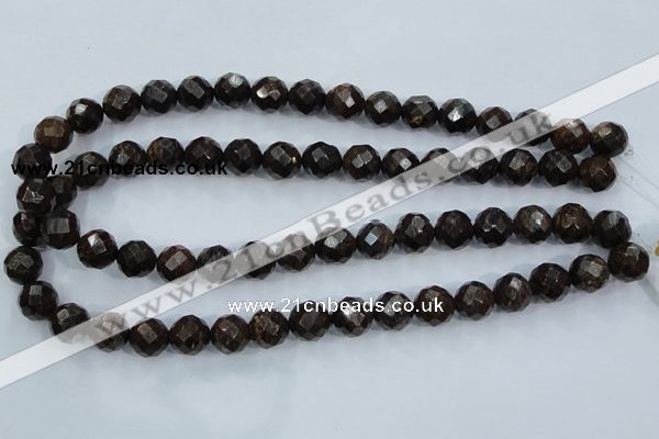 CBZ104 15.5 inches 8mm faceted round bronzite gemstone beads