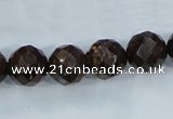 CBZ107 15.5 inches 14mm faceted round bronzite gemstone beads