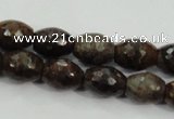 CBZ108 15.5 inches 10*13mm faceted rice bronzite gemstone beads