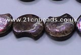 CBZ111 15.5 inches 15*18mm curved moon bronzite gemstone beads