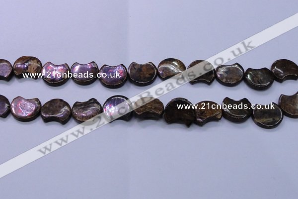 CBZ111 15.5 inches 15*18mm curved moon bronzite gemstone beads