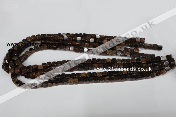 CBZ205 15.5 inches 6*6mm cube bronzite gemstone beads