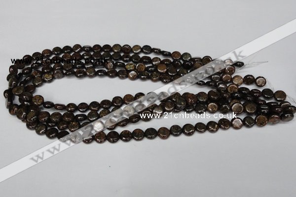 CBZ207 15.5 inches 8mm flat round bronzite gemstone beads