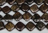 CBZ222 15.5 inches 10*10mm diamond bronzite gemstone beads