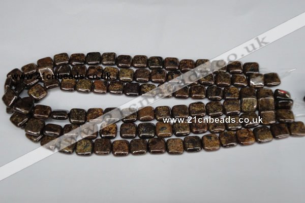 CBZ226 15.5 inches 12*12mm square bronzite gemstone beads