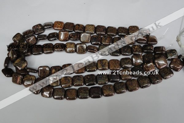 CBZ227 15.5 inches 14*14mm square bronzite gemstone beads