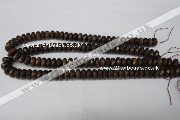 CBZ404 15.5 inches 6*12mm faceted rondelle bronzite gemstone beads