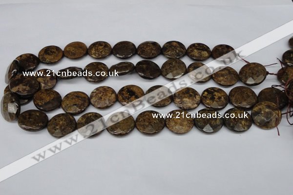 CBZ433 15.5 inches 20mm faceted coin bronzite gemstone beads