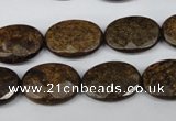 CBZ438 15.5 inches 13*18mm faceted oval bronzite gemstone beads