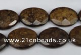 CBZ439 15.5 inches 15*20mm faceted oval bronzite gemstone beads