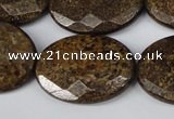 CBZ440 15.5 inches 22*30mm faceted oval bronzite gemstone beads