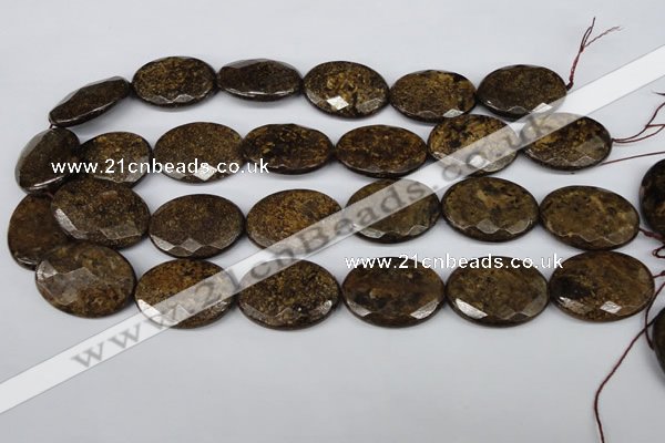 CBZ440 15.5 inches 22*30mm faceted oval bronzite gemstone beads