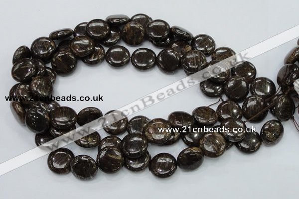 CBZ57 15.5 inches 18mm coin bronzite gemstone beads wholesale