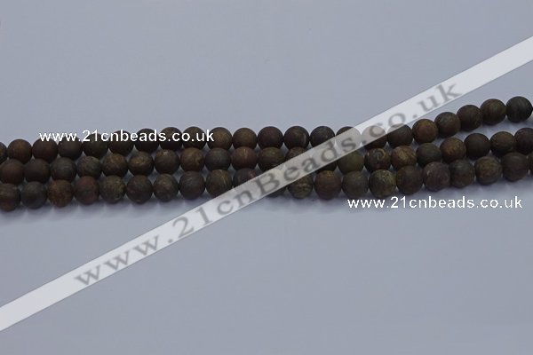 CBZ600 15.5 inches 4mm round matte bronzite beads wholesale