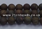 CBZ601 15.5 inches 6mm round matte bronzite beads wholesale