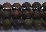 CBZ602 15.5 inches 8mm round matte bronzite beads wholesale