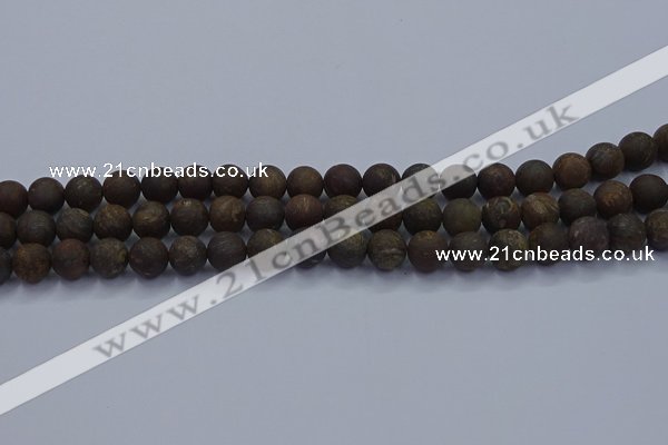 CBZ602 15.5 inches 8mm round matte bronzite beads wholesale