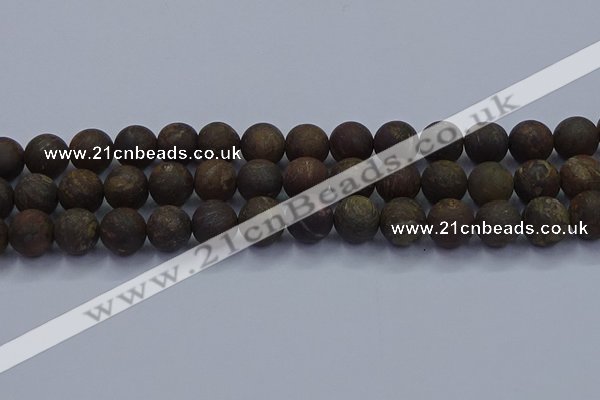 CBZ605 15.5 inches 12mm round matte bronzite beads wholesale