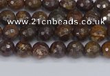 CBZ610 15.5 inches 4mm faceted round bronzite gemstone beads