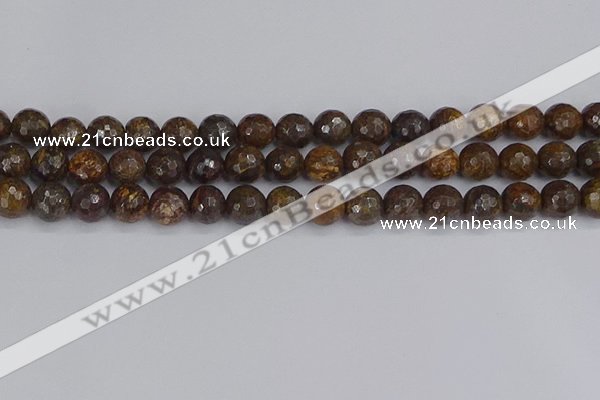 CBZ613 15.5 inches 10mm faceted round bronzite gemstone beads