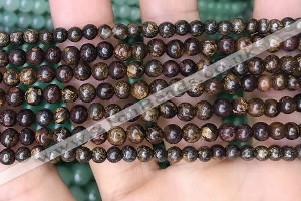 CBZ618 15.5 inches 4mm round bronzite beads wholesale