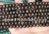 CBZ619 15.5 inches 6mm round bronzite beads wholesale