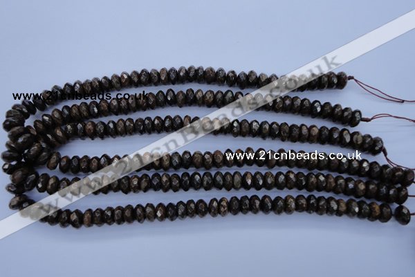 CBZ65 15.5 inches 6*10mm faceted rondelle bronzite gemstone beads