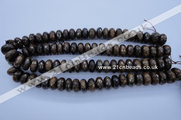 CBZ67 15.5 inches 8*16mm faceted rondelle bronzite gemstone beads