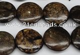 CBZ70 15.5 inches 20mm flat round bronzite gemstone beads