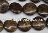 CBZ73 15.5 inches 16mm flat round bronzite gemstone beads