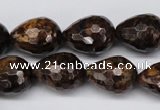 CBZ90 15.5 inches 15*20mm faceted teardrop bronzite gemstone beads