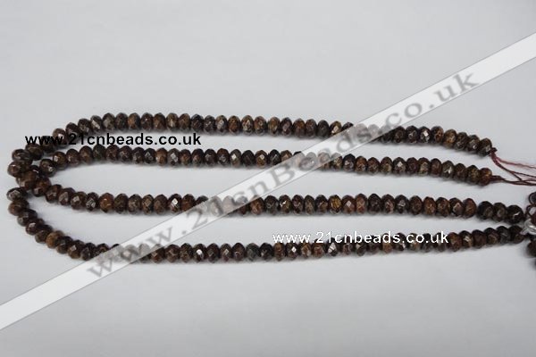 CBZ91 15.5 inches 5*8mm faceted rondelle bronzite gemstone beads