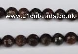 CBZ94 15.5 inches 8mm faceted round bronzite gemstone beads