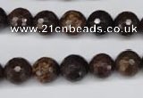 CBZ95 15.5 inches 10mm faceted round bronzite gemstone beads