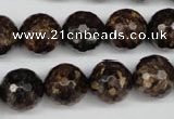 CBZ97 15.5 inches 14mm faceted round bronzite gemstone beads