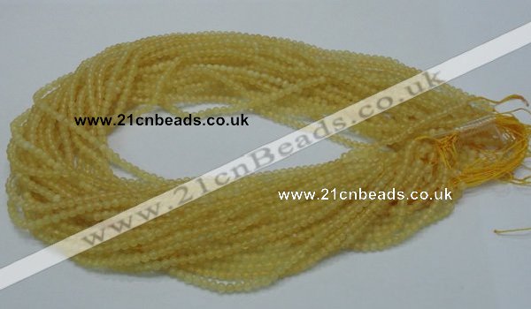 CCA01 15.5 inches 3mm round yellow calcite gemstone beads wholesale