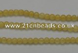 CCA02 15.5 inches 4mm round yellow calcite gemstone beads wholesale