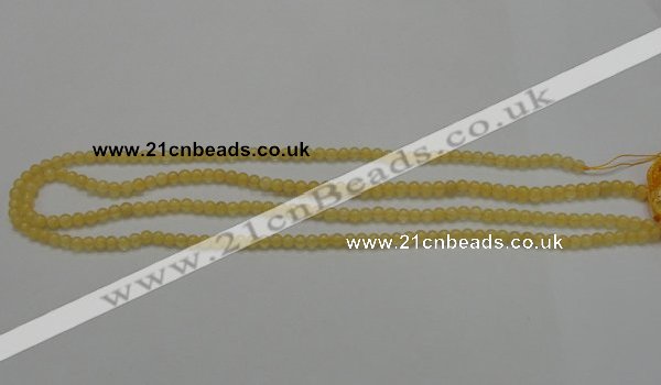 CCA02 15.5 inches 4mm round yellow calcite gemstone beads wholesale